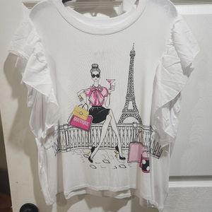 Love + Lace Paris ruffle tee